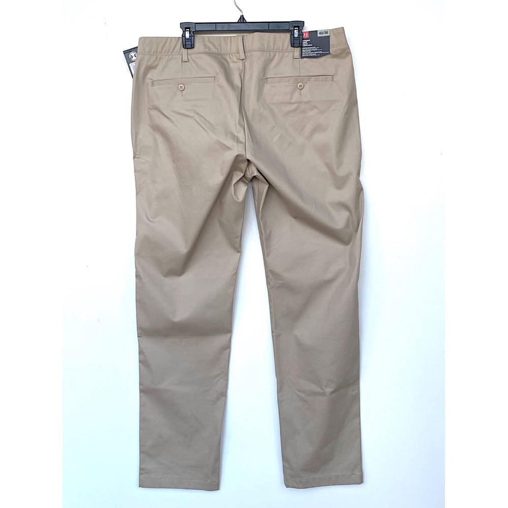 NWT Under Armour Size 42 Showdown Chino Golf Pants Khaki Lightweight 36" Inseam - Picture 2 of 8